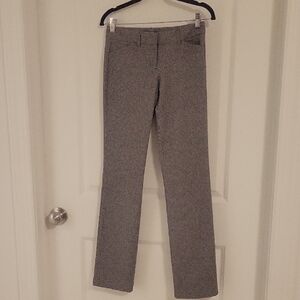 Express Women's Black & White Herringbone Straight Leg Pants